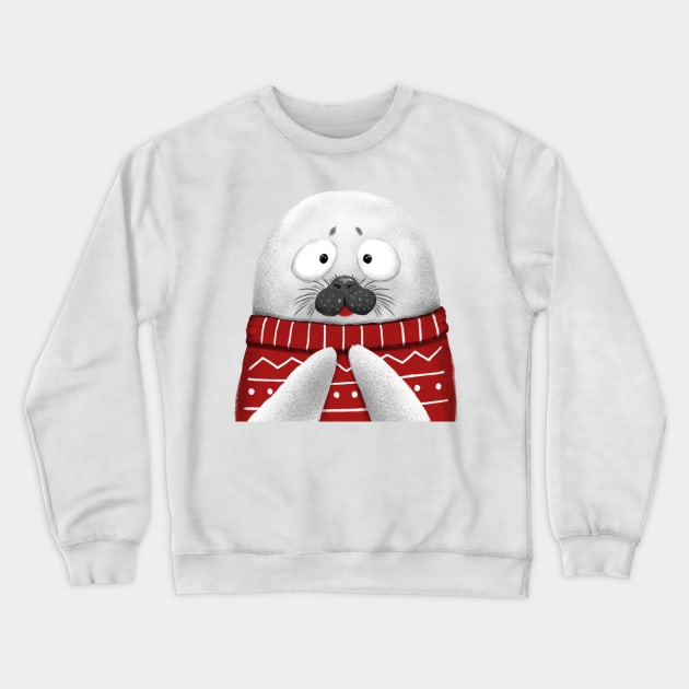 Cute Silly Seal Crewneck Sweatshirt by Luna Illustration